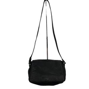 Derek Alexander Dali Soft Black Leather Crossbody Shoulder Bag Messenger